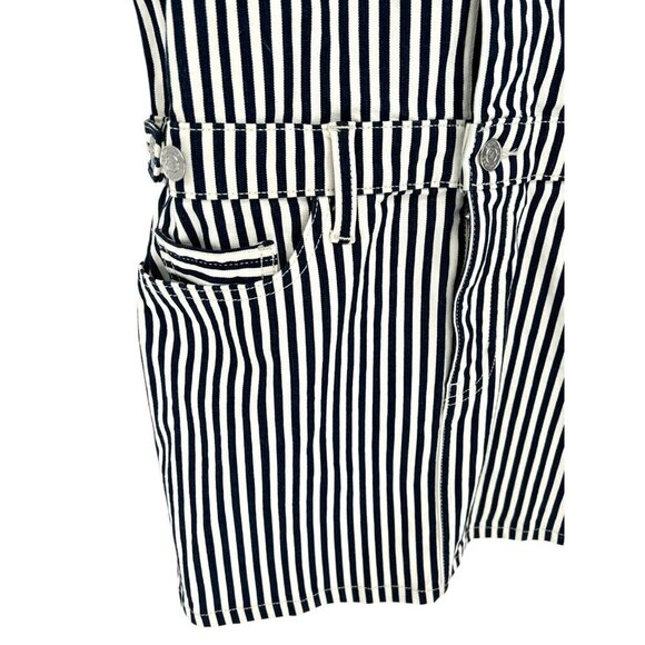 Current Elliott Sleeveless Jumpsuit Dress White Blue‎ Striped Denim Size 3 Large - Picture 15 of 16